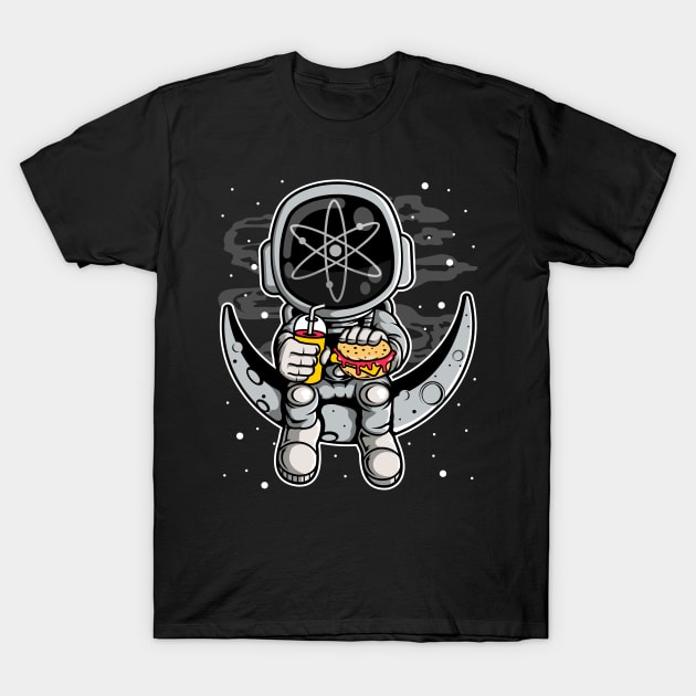 Astronaut Fastfood Cosmos Crypto ATOM Coin To The Moon Token Cryptocurrency Wallet HODL Birthday Gift For Men Women Kids T-Shirt by Thingking About